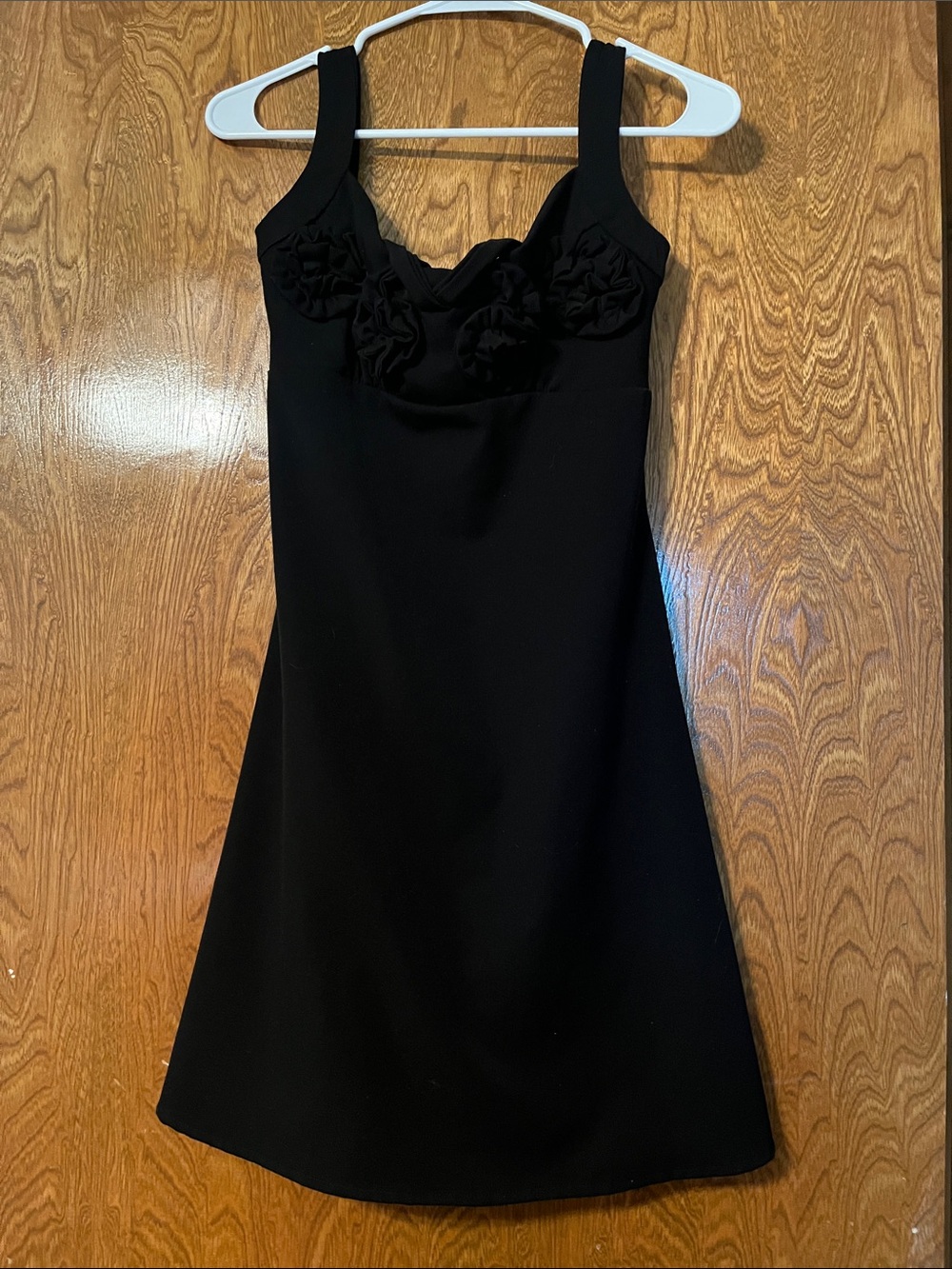 Ariella Black Mini Dress with Rosette Bodice